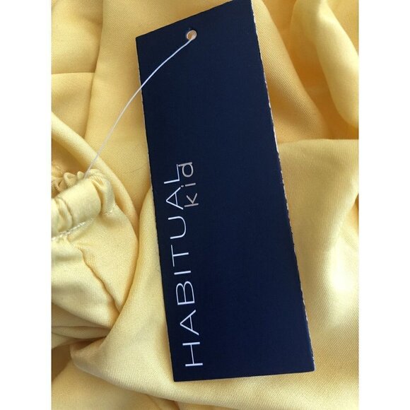 NWT Habitual Kid Girls Size 14 Yellow Blouse Layered Sleeve Tie Front - Picture 6 of 7